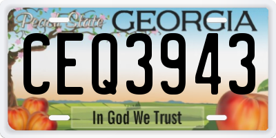 GA license plate CEQ3943