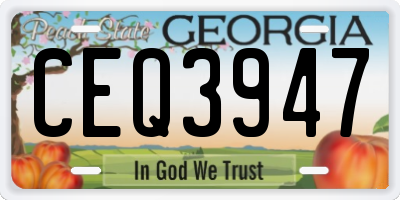 GA license plate CEQ3947