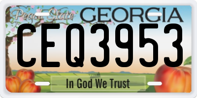 GA license plate CEQ3953