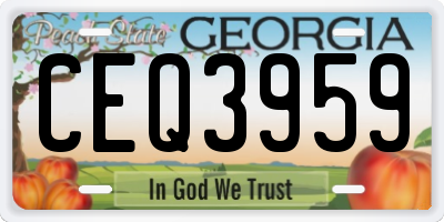 GA license plate CEQ3959