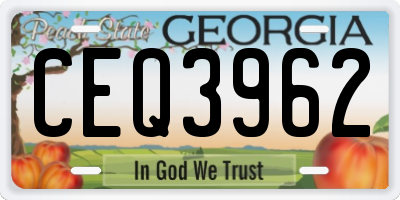 GA license plate CEQ3962