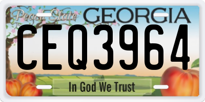 GA license plate CEQ3964