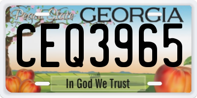 GA license plate CEQ3965