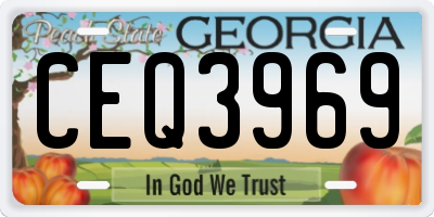 GA license plate CEQ3969