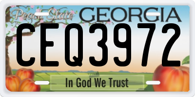 GA license plate CEQ3972