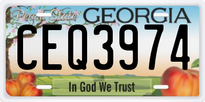 GA license plate CEQ3974