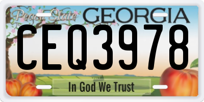 GA license plate CEQ3978