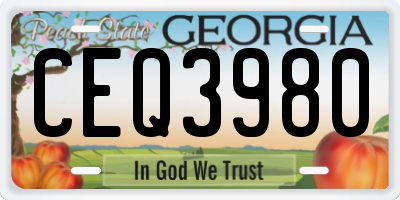 GA license plate CEQ3980