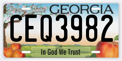 GA license plate CEQ3982