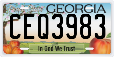 GA license plate CEQ3983