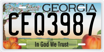 GA license plate CEQ3987