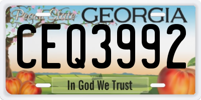 GA license plate CEQ3992
