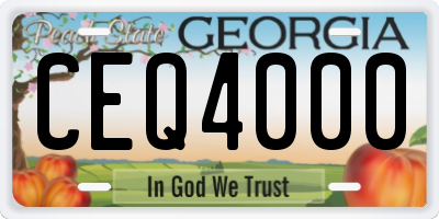 GA license plate CEQ4000