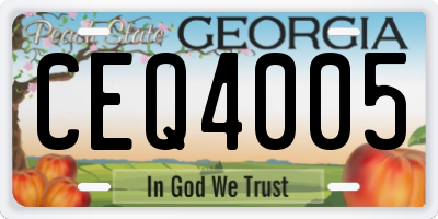 GA license plate CEQ4005