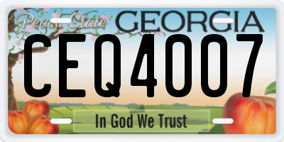 GA license plate CEQ4007