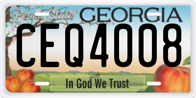 GA license plate CEQ4008