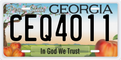 GA license plate CEQ4011