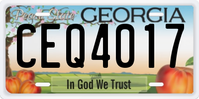 GA license plate CEQ4017