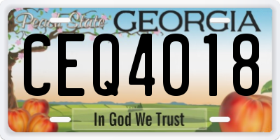 GA license plate CEQ4018