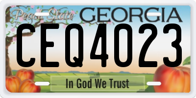 GA license plate CEQ4023