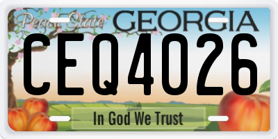 GA license plate CEQ4026