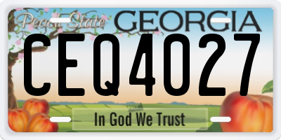 GA license plate CEQ4027