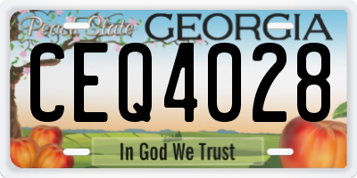 GA license plate CEQ4028