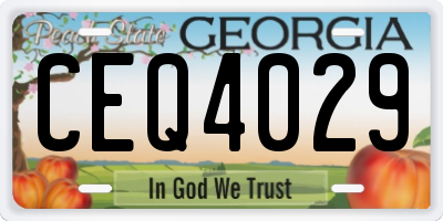 GA license plate CEQ4029