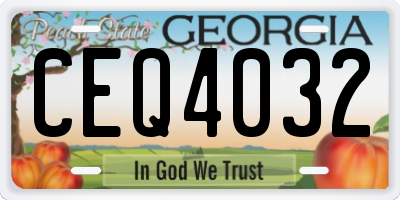 GA license plate CEQ4032