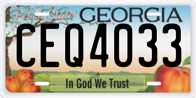 GA license plate CEQ4033