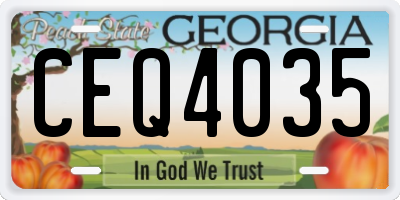 GA license plate CEQ4035