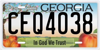 GA license plate CEQ4038