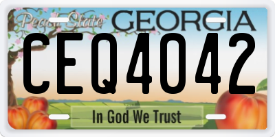 GA license plate CEQ4042