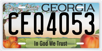 GA license plate CEQ4053
