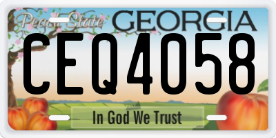 GA license plate CEQ4058