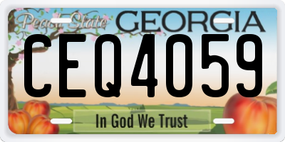 GA license plate CEQ4059