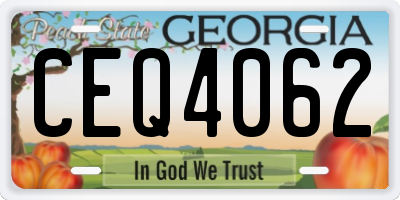 GA license plate CEQ4062