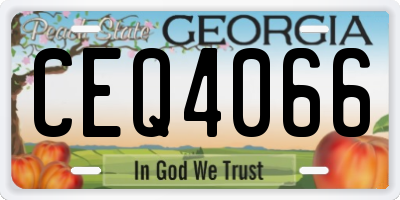 GA license plate CEQ4066