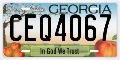 GA license plate CEQ4067