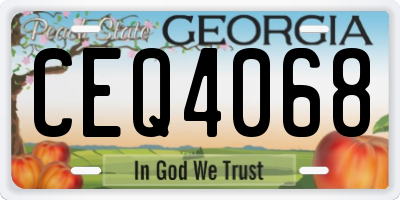 GA license plate CEQ4068