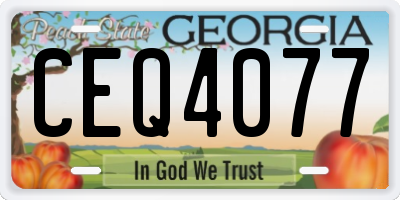 GA license plate CEQ4077