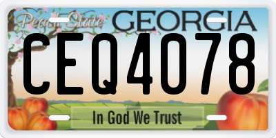 GA license plate CEQ4078