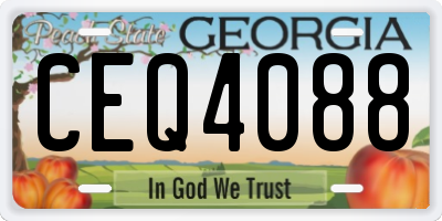 GA license plate CEQ4088