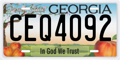 GA license plate CEQ4092