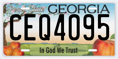 GA license plate CEQ4095