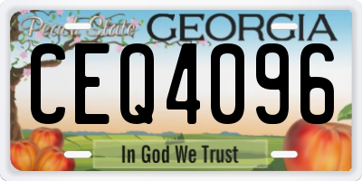 GA license plate CEQ4096