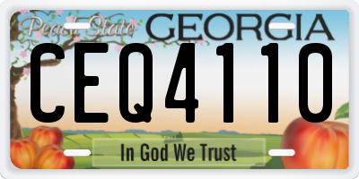 GA license plate CEQ4110