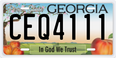 GA license plate CEQ4111
