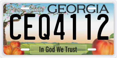 GA license plate CEQ4112