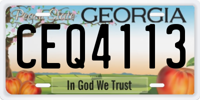 GA license plate CEQ4113
